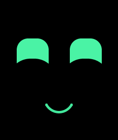 The green happy expression used by cubeBox firmware